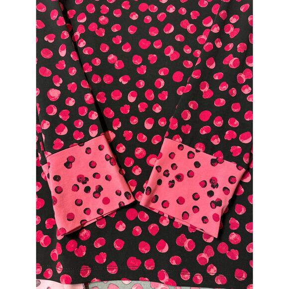 Susan Graver Printed Liquid Knit Tunic Top Long Sleeve V-Neck Red Pink Size 1X - Picture 5 of 13